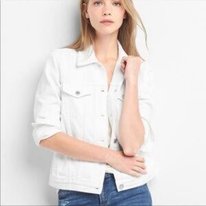 GAP Denim Jean Jacket White Size XL Icon Jacket in Optic White Versatile Classic